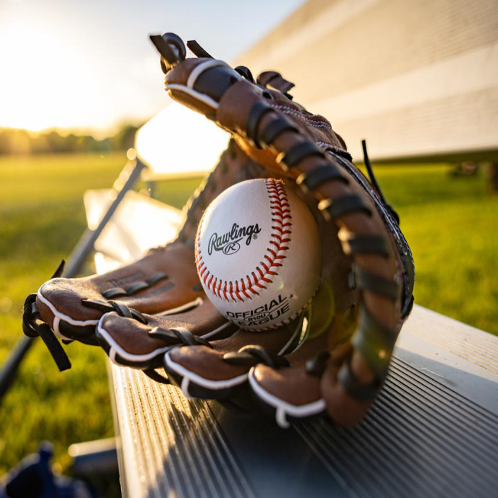 Baseball glove with ball in it